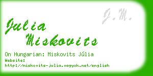julia miskovits business card