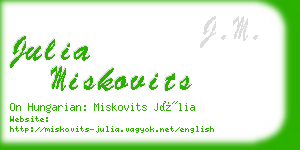 julia miskovits business card